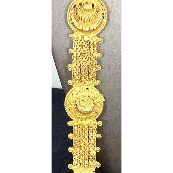 India Mughal Wedding Necklace Gold Plated 28" Long - Picture 6 of 10